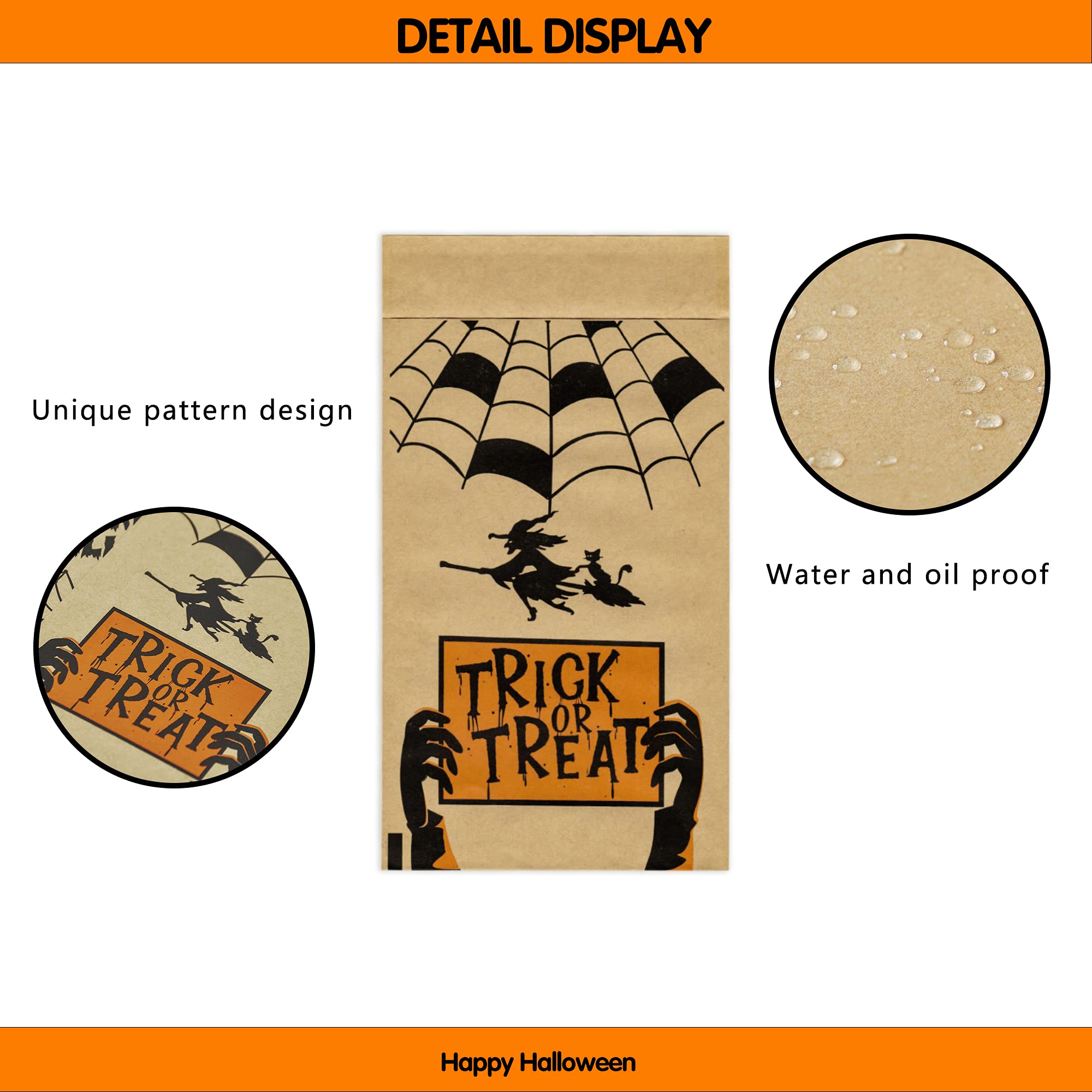 80PCS Halloween Treat Bags for Trick or Treating - Durable Candy Bags for Halloween Parties, School Events & Classroom Treats - Perfect for Kids Costume Parties & Neighborhood Trick or Treating