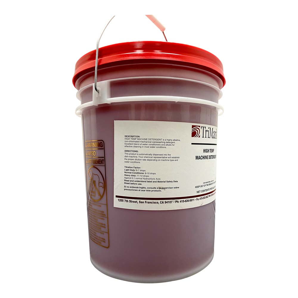 High Temperature Dishwasher Detergent - 5 Gallon Commercial Grade for Restaurants, Hotels & Industrial Kitchens