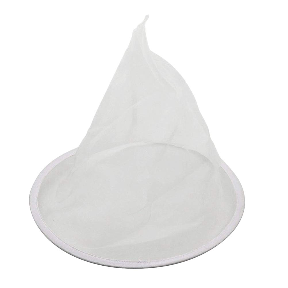 Premium Nut Milk Bag - Fine Mesh Nylon Strainer for Almond Milk, Cheese, Tea & Honey - Reusable & Durable Kitchen Filter Bag - Perfect for Vegan, Raw Food & DIY Recipes (White, Conical)