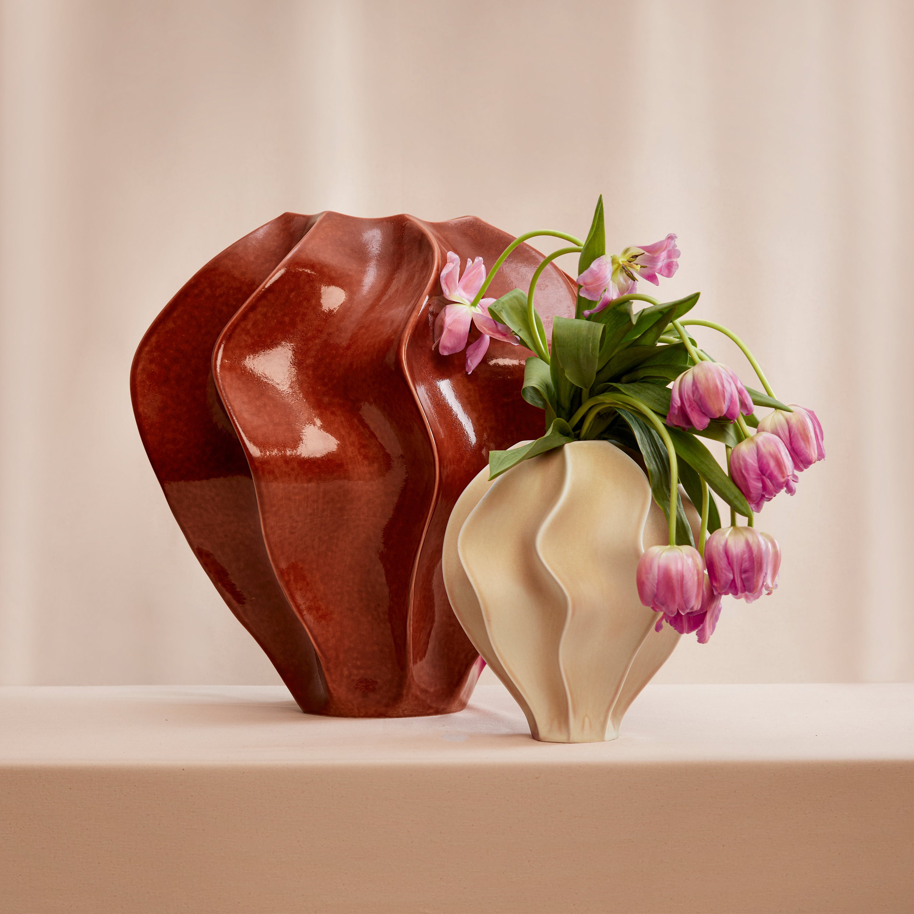 Douro Vase in Paprika - Medium Size Ceramic Vase for Home Decor, Wedding Centerpieces & Floral Arrangements