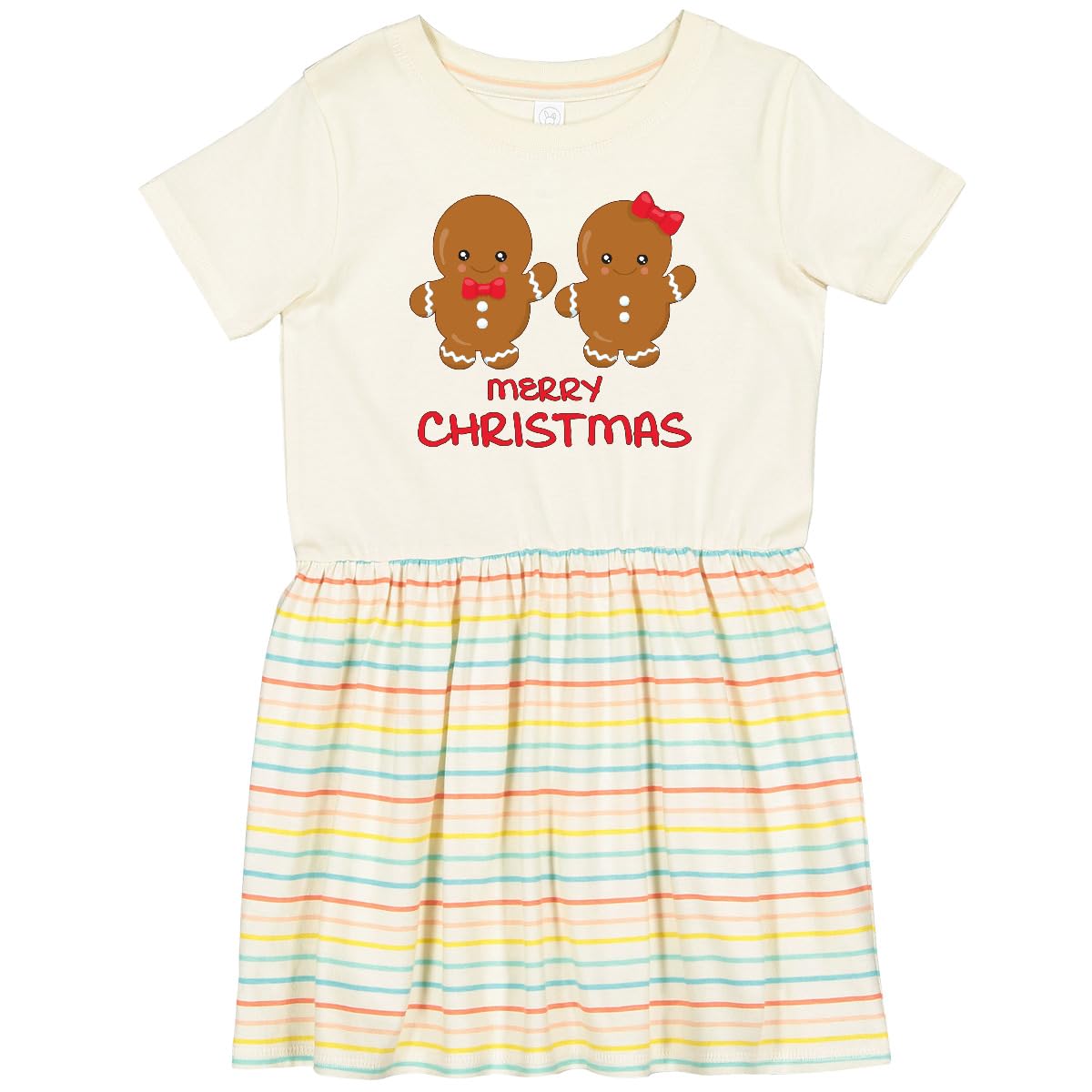 Inktastic Merry Christmas Toddler Dress - Festive Holiday Outfit for Baby Girls | Perfect for Christmas Photos, Parties & Family Gatherings