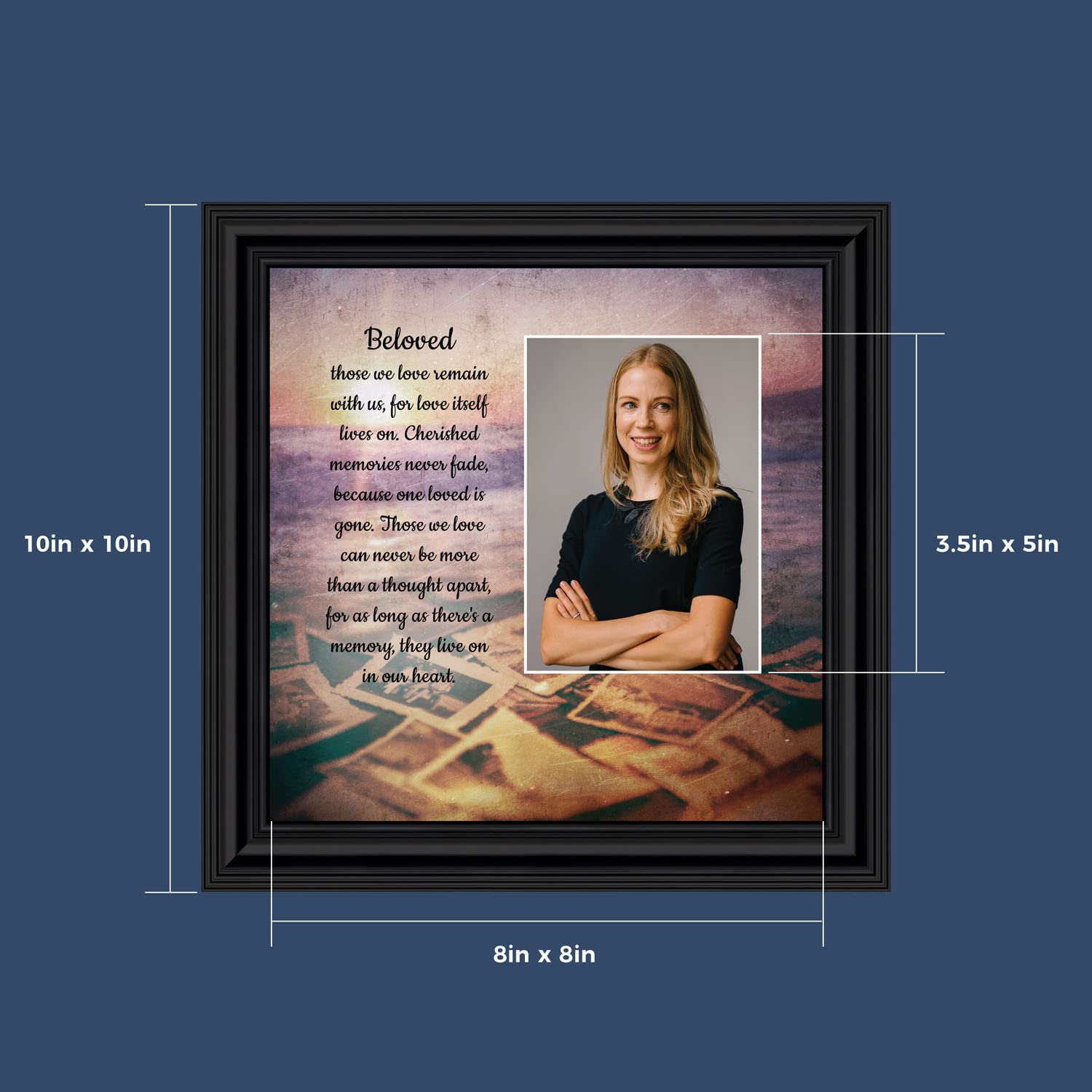 Crossroads Home Décor Memorial Photo Frame - Cherished Keepsake for Loved Ones | Perfect for Displaying Memories in Living Rooms, Bedrooms & Memorial Spaces