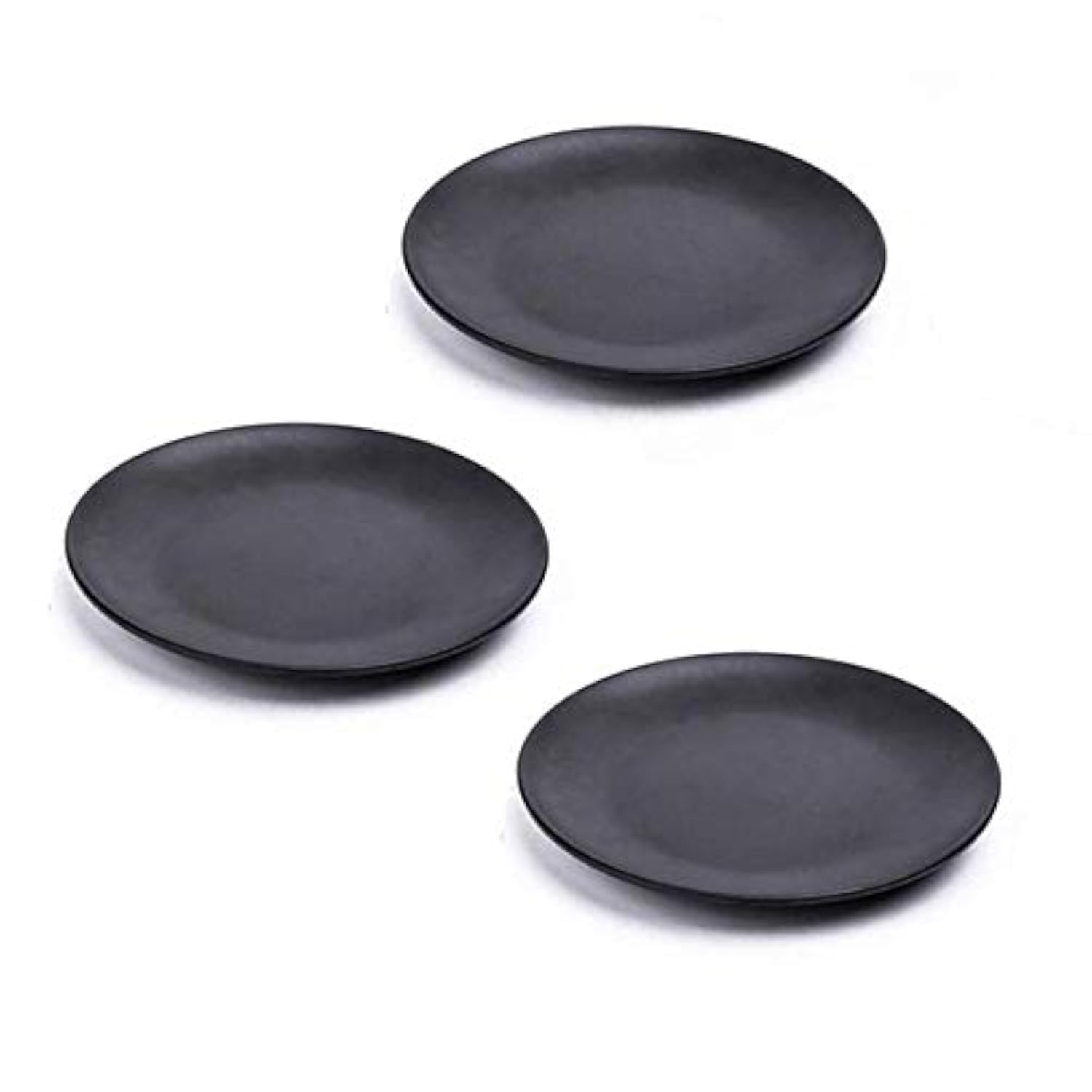 3-Pack Black 6-Inch Melamine Appetizer Plates - Durable Dinnerware for Outdoor Picnics, BBQs & Casual Dining