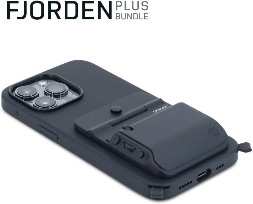 FJORDEN Plus Bundle for iPhone 15 Pro Max - Ergonomic Camera Grip Handle with Protective Case (MagSafe Compatible) - Professional Mobile Photography Accessory - Perfect for Vlogging, Travel & Content Creation
