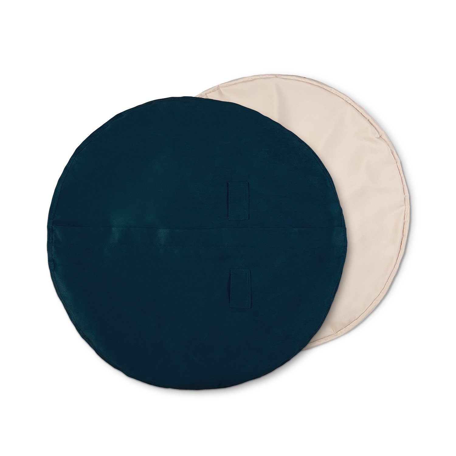 Lumaland Luxury Microsuede Bean Bag Cover - Machine Washable 4-Foot Replacement Cover with Navy Blue Inlay | Perfect for Living Room, Game Room & Dorm Decor
