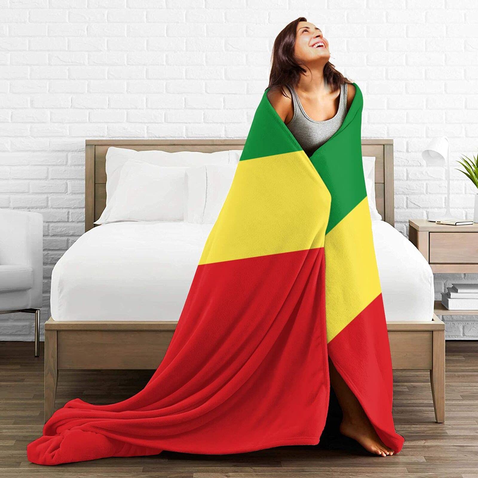 Ethiopia Flag Fleece Blanket 80