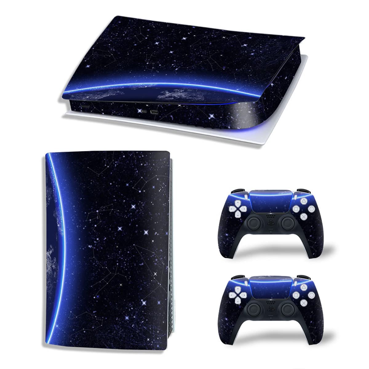Custom PS5 Digital Edition Vinyl Skin Sticker Decal Cover - Protective Wrap for Earth-Themed PS5 Console & Controllers | Perfect for Gaming Setups, Home Entertainment & Collector Displays