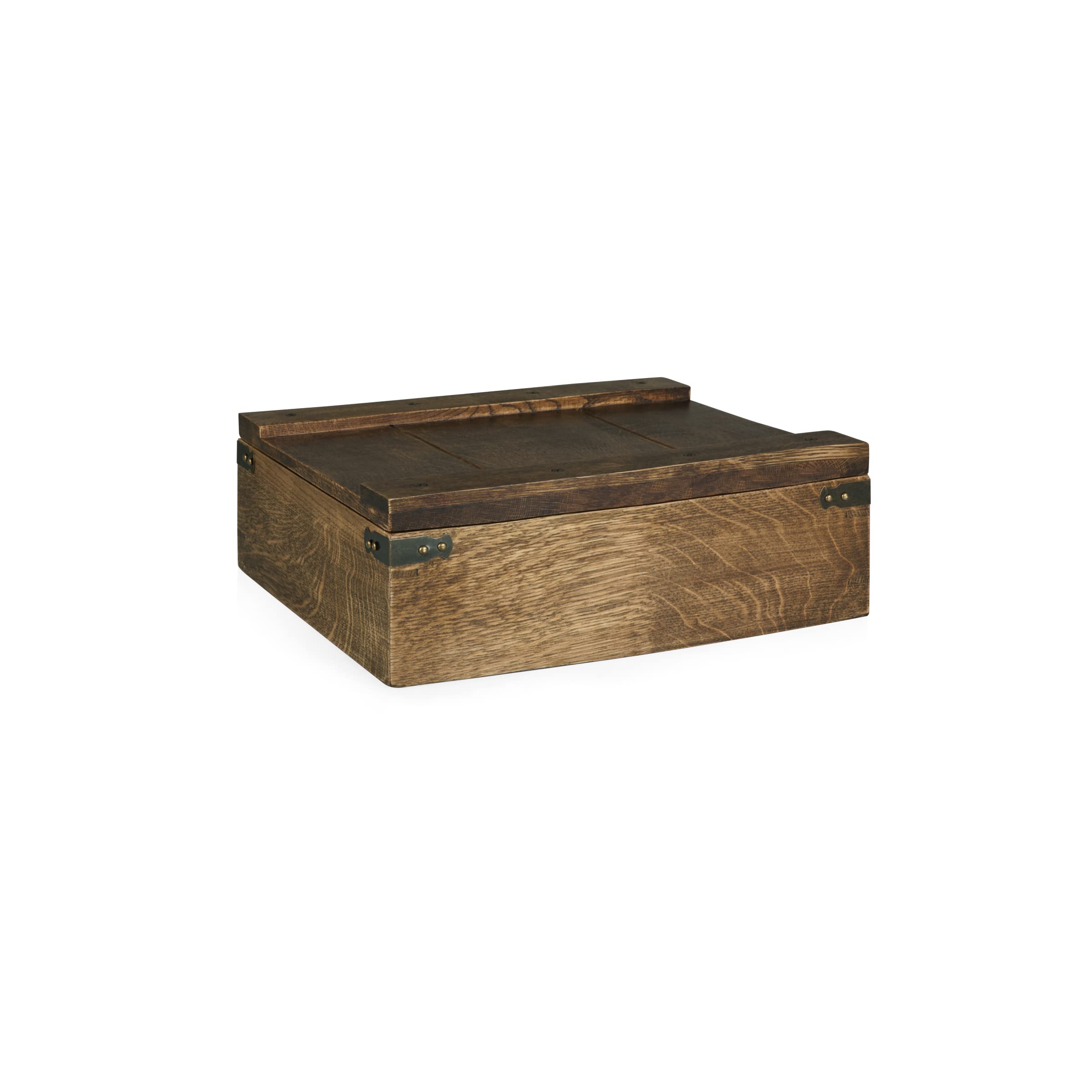 PICNIC TIME Whiskey Gift Set with Wooden Box & Glass Decanter - 14.8