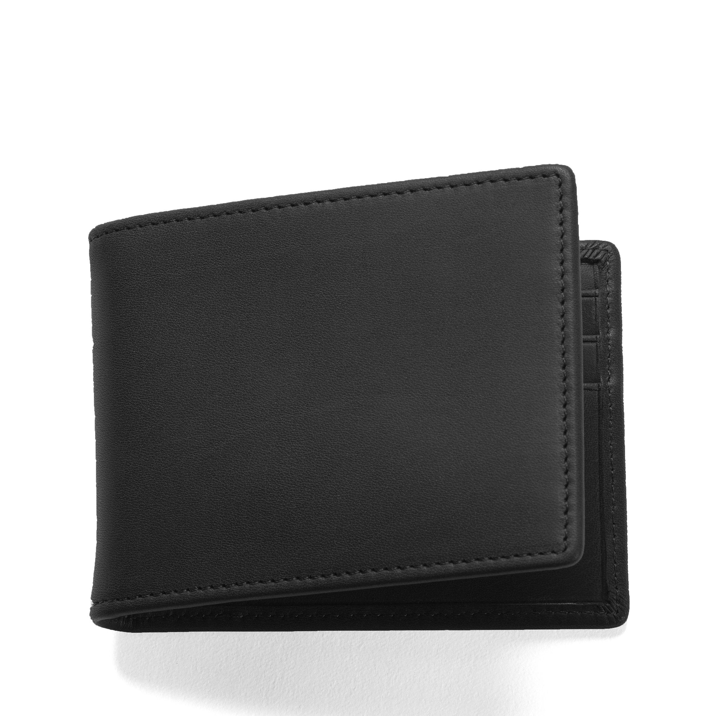 Men's Black Onyx Bifold Wallet with Money Clip - Slim RFID Blocking Leather Wallet for Everyday Carry & Travel