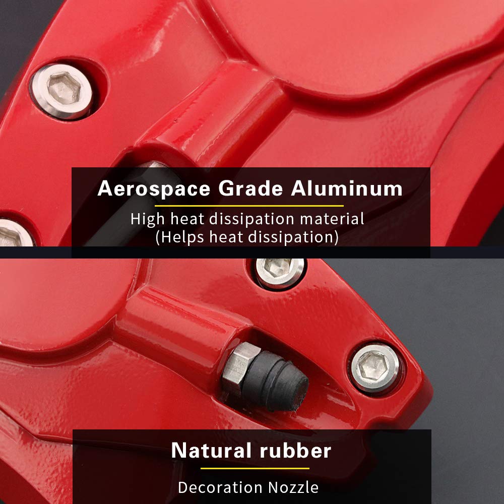 High-Performance Aluminum Brake Red Caliper Covers for Honda Civic 10th Gen (Set of 4) – Durable & Stylish Upgrade for Enhanced Vehicle Appearance – Perfect for Car Enthusiasts & Show Cars