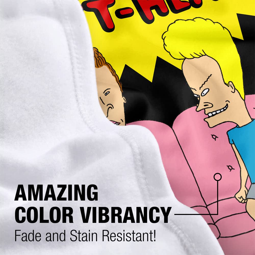LOGOVISION Beavis and Buthead Fleece Blanket 36x58 Inches - Soft Couch Throw for Adults, TV Watching & Movie Nights - Officially Licensed Cartoon Design