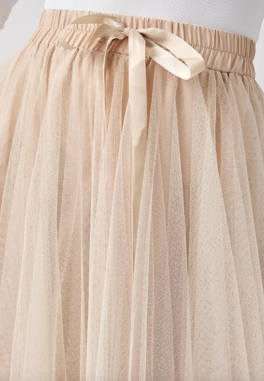 Aria Long Tulle Skirt - Elegant Flowy Maxi Skirt for Women | Perfect for Weddings, Parties & Special Occasions