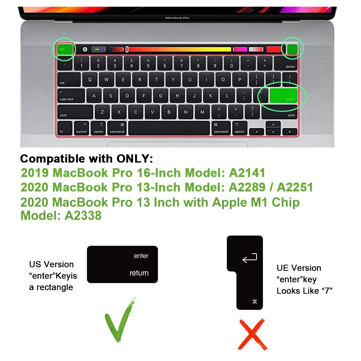 Arabic Language Silicone Keyboard Cover for MacBook Pro 16