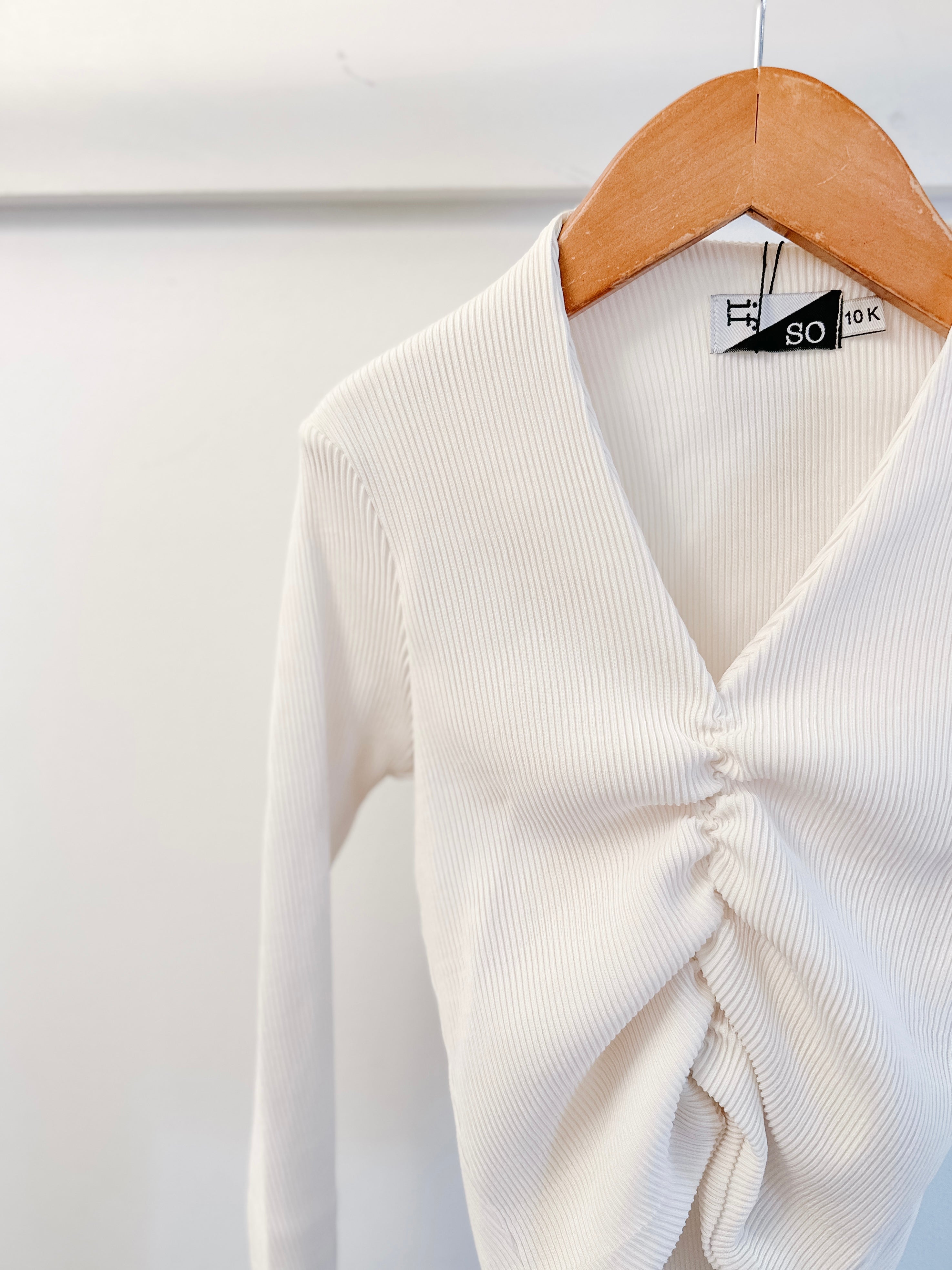 If So White Long Sleeve V-Neck Top for Women - Soft Stretchy Casual Blouse for Everyday Wear | Perfect for Office, Date Night & Layering Outfits