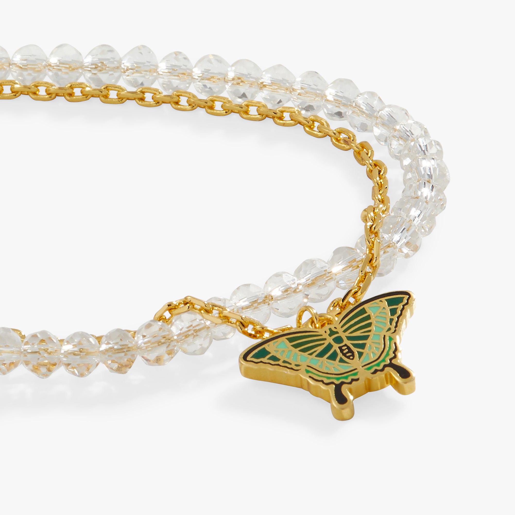 Emerald Swallowtail Butterfly Charm Bracelet - Dainty Gold Jewelry for Women | Perfect for Weddings, Parties & Everyday Wear