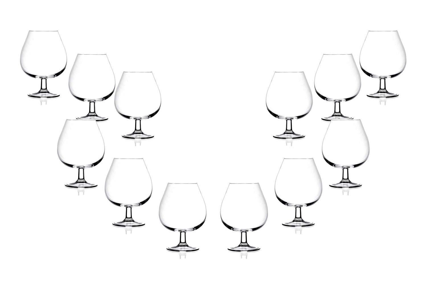 Invino Brandy Stemless Glasses Set of 12 - 22.5 Oz Modern Crystal Clear Glassware for Wine, Cocktails & Whiskey - Perfect for Home Bar, Dinner Parties & Gifts