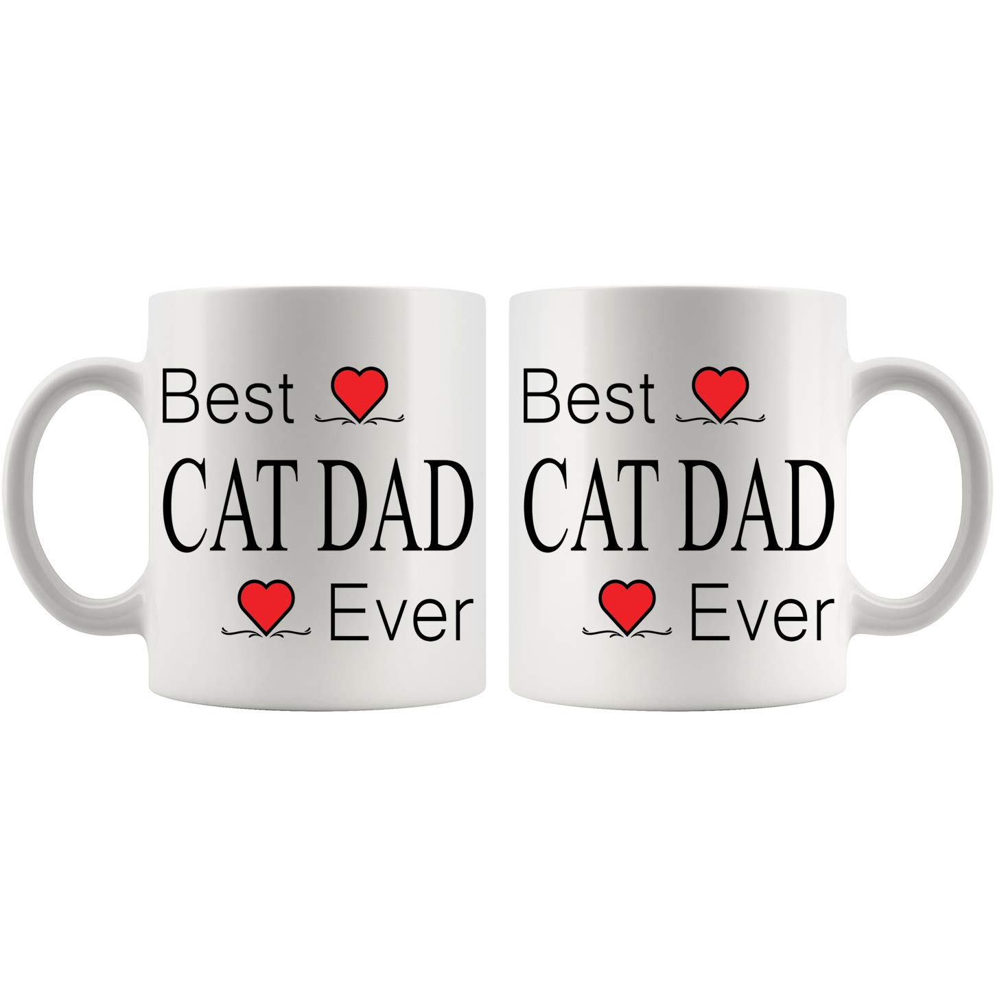 Best Cat Dad Ever Coffee Mug - 11oz Funny Cat Lover Gift for Birthday, Christmas & Father's Day - Perfect Gift for Cat Owners & Pet Lovers - Ideal for Coffee, Tea & Hot Drinks at Home or Office