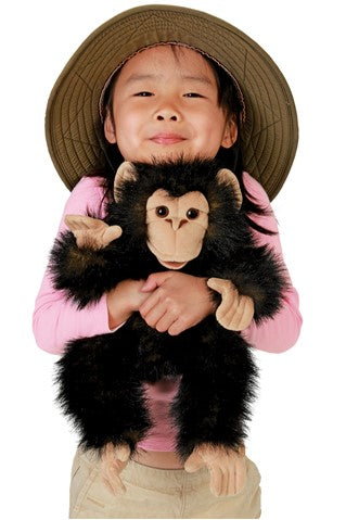 Realistic Baby Chimpanzee Hand Puppet - Soft Plush Animal Toy for Kids, Storytelling & Educational Play - Perfect for Classroom, Daycare & Family Fun