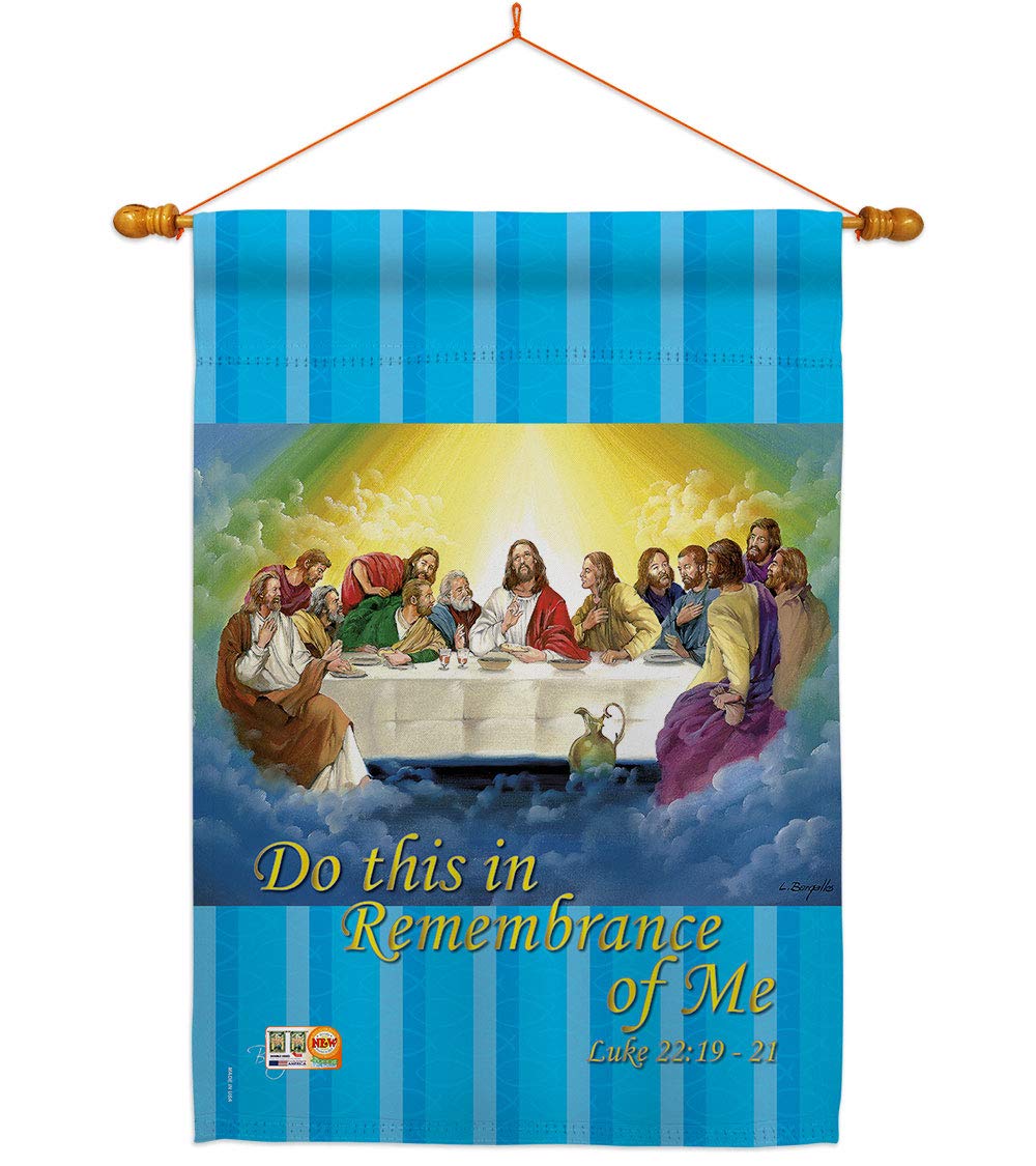 Last Supper Religious House Flag Set 28x40