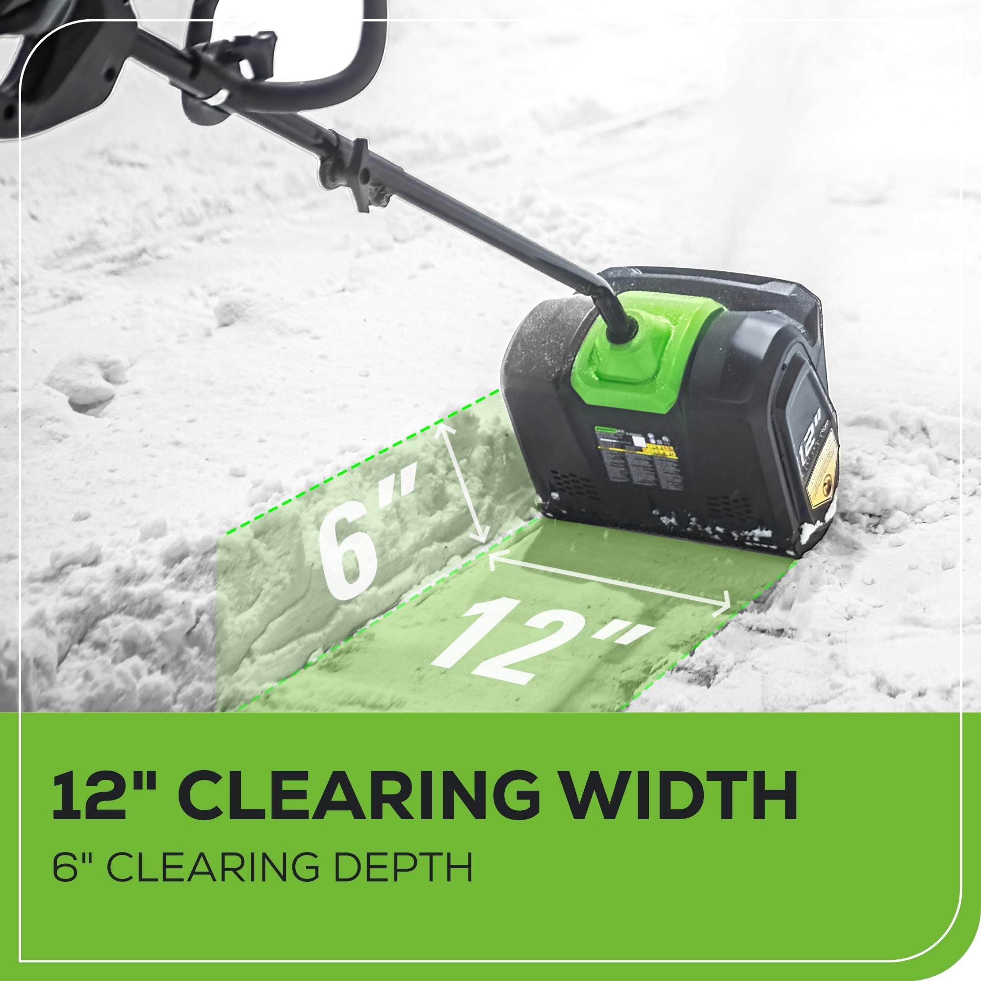 80V Cordless Snow Shovel with 2.0Ah Battery & Charger - Lightweight Electric Snow Blower for Driveways, Sidewalks & Patios - Renewed Model with Powerful Brushless Motor