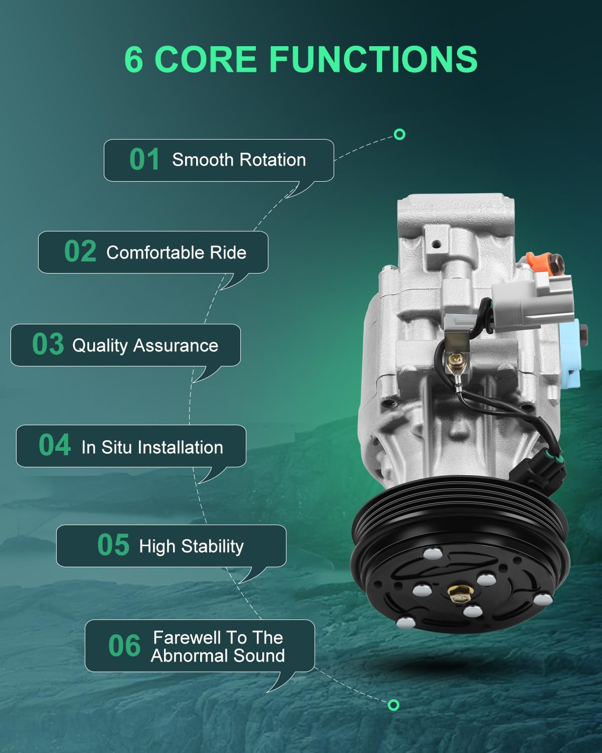 SCITOO AC Compressor for 2000-2005 Toyota Echo 1.5L | Replacement Air Conditioning Compressor CO 11063AC | Perfect for Summer Cooling & Car AC Repair