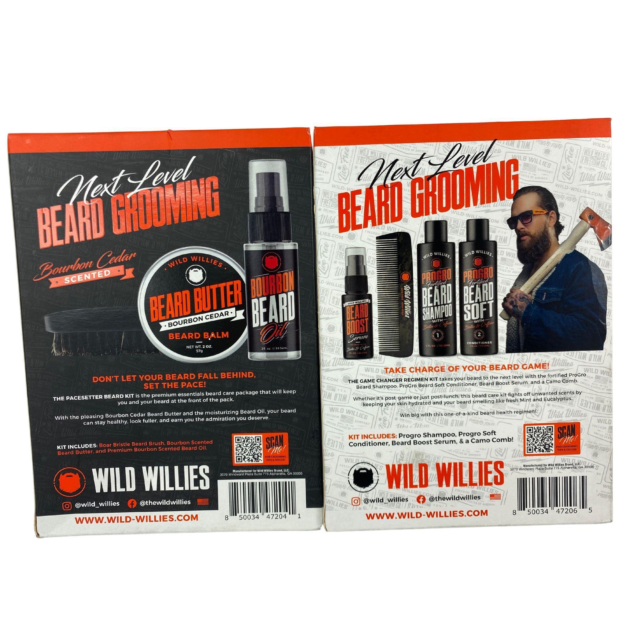 Wild Willies Beard Care Kit - 30 Pcs Premium Beard Grooming Set with Oil, Balm & Brush for Men - Perfect for Daily Beard Maintenance & Styling at Home or Travel