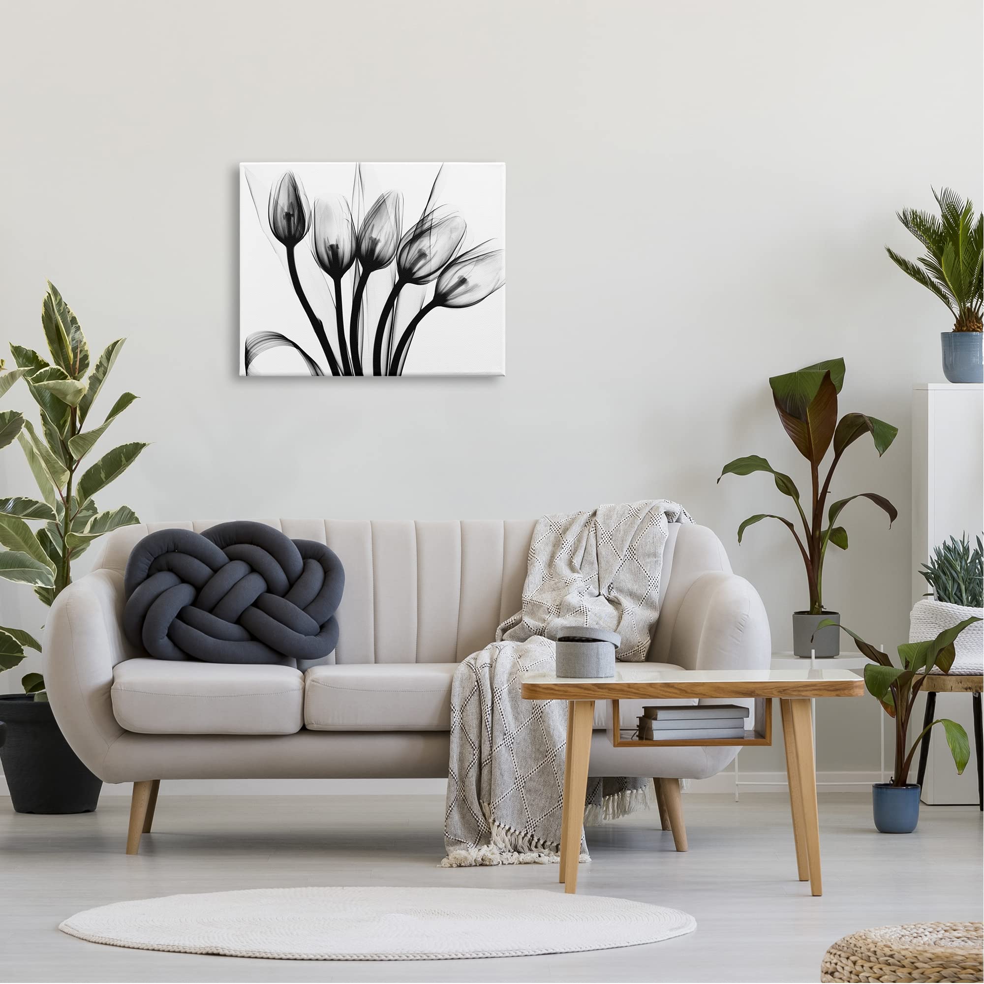 Stupell Industries Modern Tulip Blossom Abstract Black & White Wall Art - Albert Koetsier Photography - Perfect for Living Room, Bedroom & Office Decor