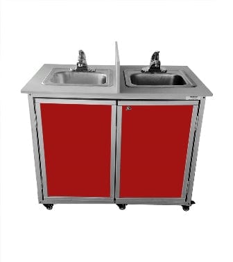 Monsam PSE 2007D Portable Double Basin Sink for Kids - 30 Inch Height, Ideal for Daycare, Preschool & Home Use