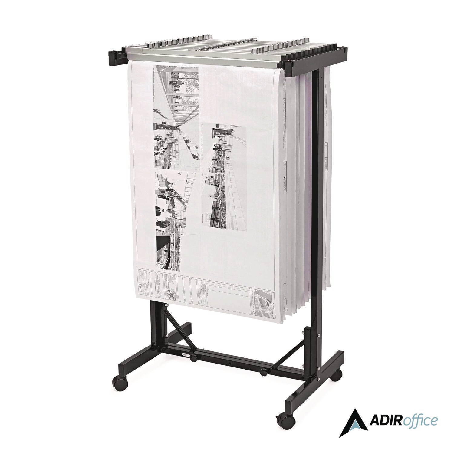 AdirOffice Expandable Blueprint Storage Cabinet - Mobile Plan Center for Architects & Engineers - Holds Documents 20.5