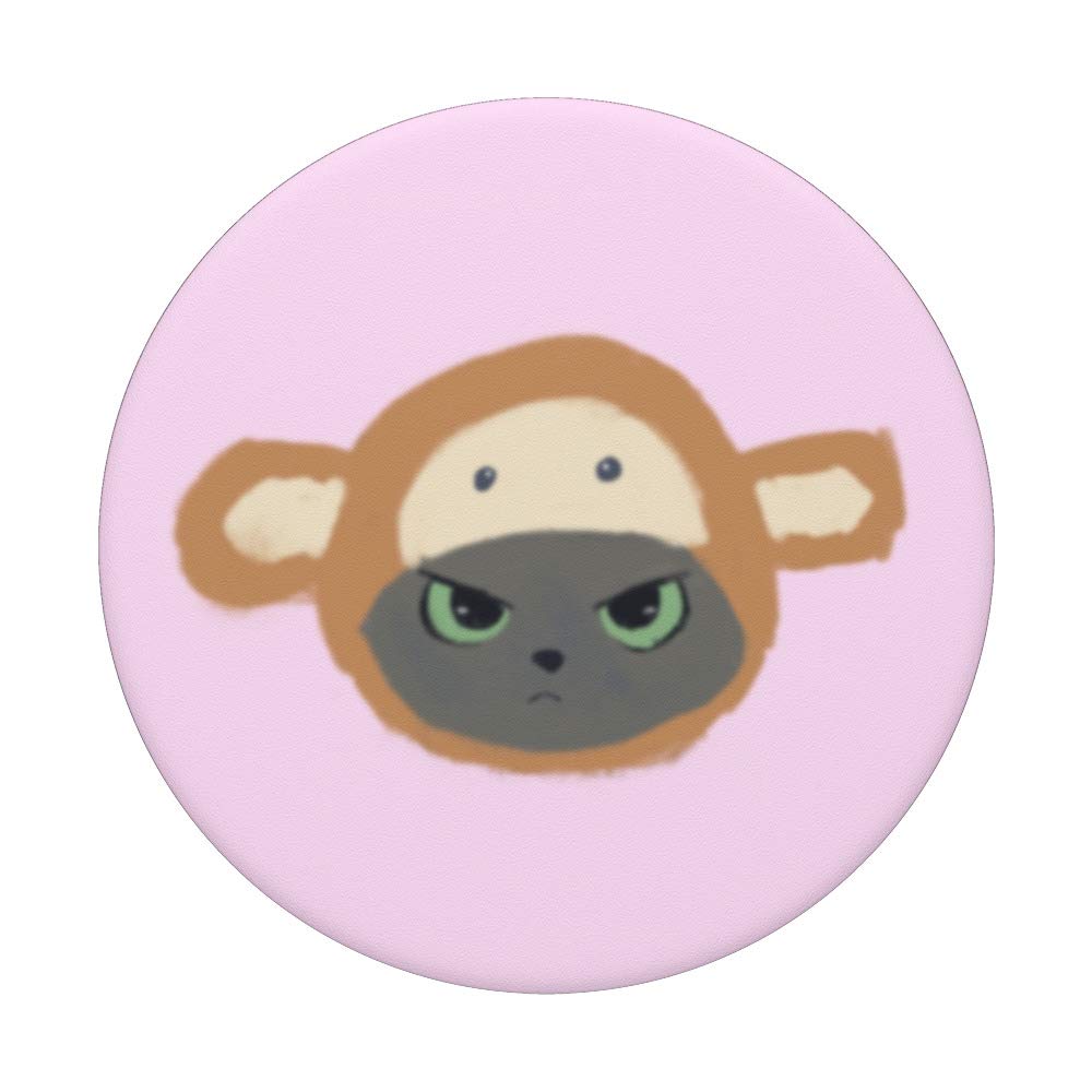 Angry Monkey Cat Tabby PopSockets - Expandable Grip & Stand for iPhone, Samsung & Tablets - Perfect for Gaming, Selfies & Everyday Phone Protection