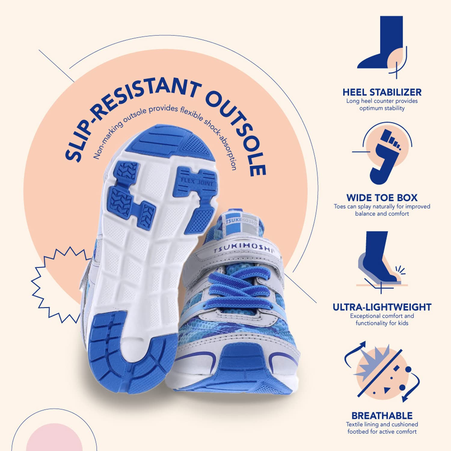 TSUKIHOSHI Boys' Youth Velocity Sneakers - Lightweight Running Shoes for Kids & Little Big Kids - Perfect for School, Sports & Outdoor Activities