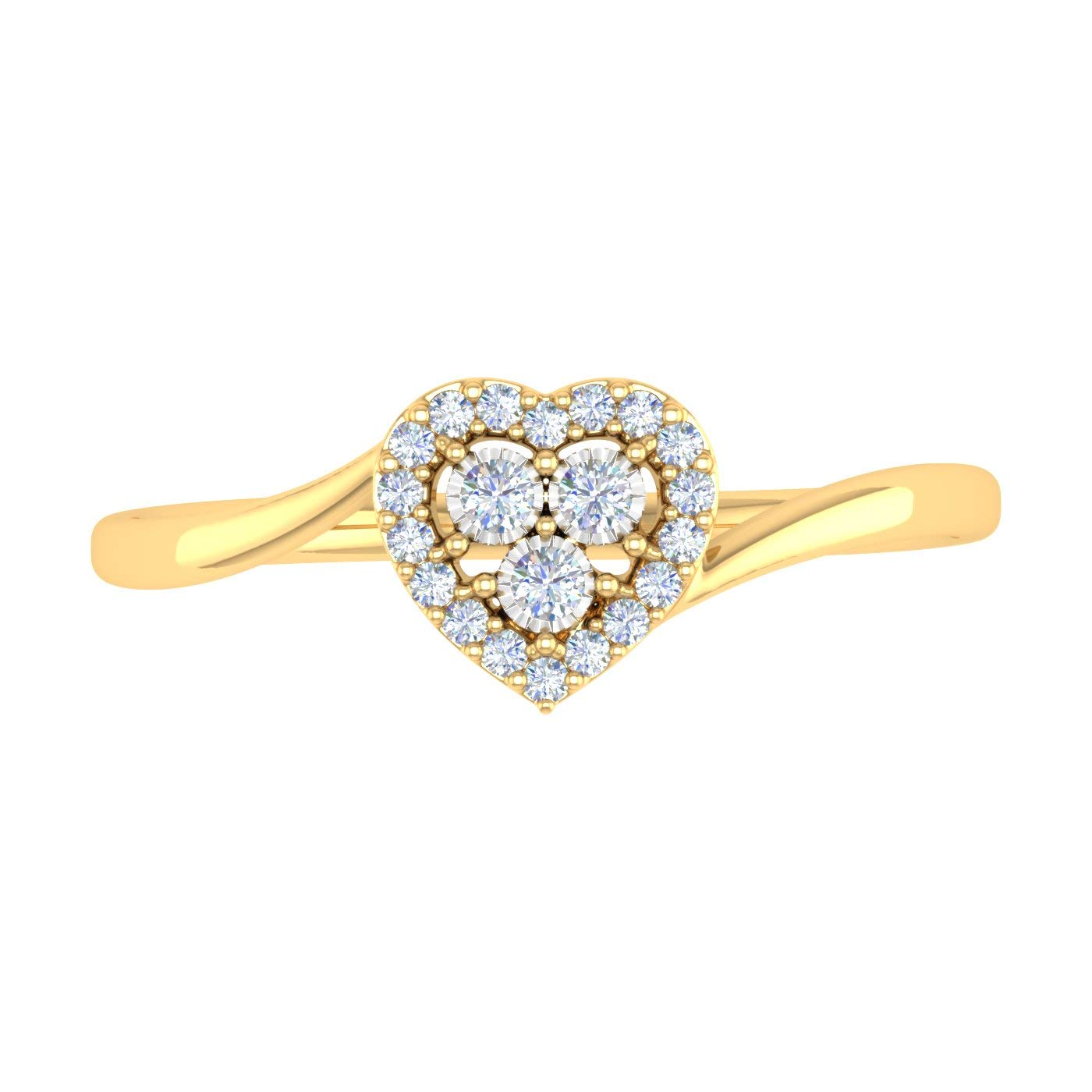 1/10 Carat IGI Certified Heart Shaped Diamond Ring in 10K Solid Gold - Elegant Valentine's Gift, Anniversary Jewelry for Women, Perfect for Romantic Occasions & Special Moments