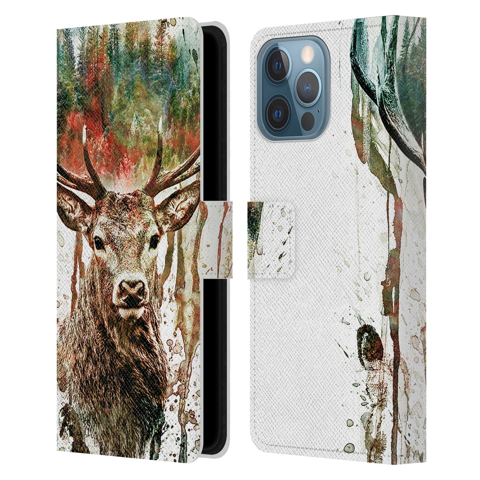 Riza Peker Deer Leather Book Wallet Case for iPhone 13 Pro Max | Head Case Designs Official Licensed | Stylish Protection for Everyday Use & Travel