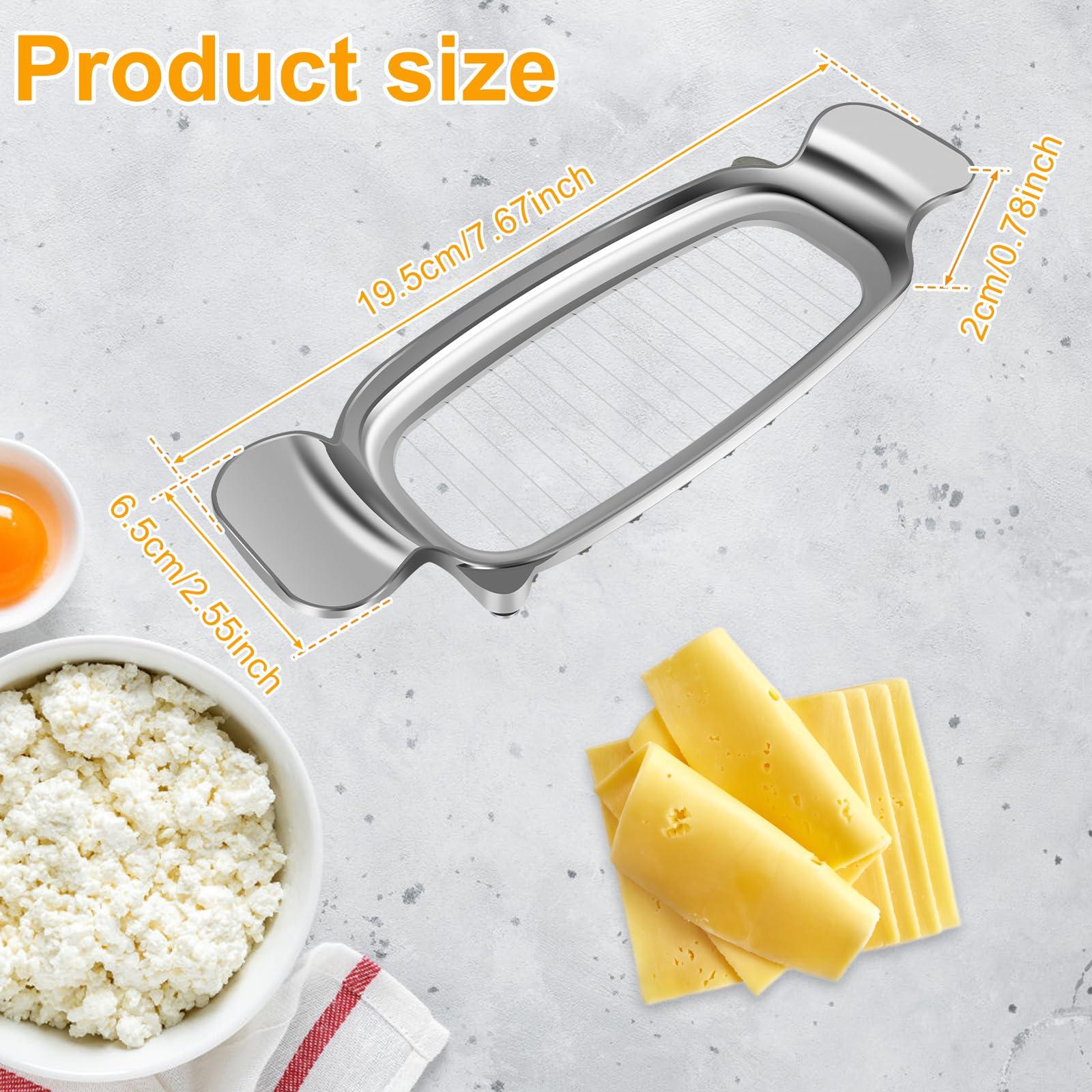 Stainless Steel Butter Slicer & Cheese Cutter - Ergonomic Handle, Multi-Purpose Food Slicing Tool for Butter, Cheese, Baking | Perfect for Kitchen, Restaurants, and Gourmet Food Preparation