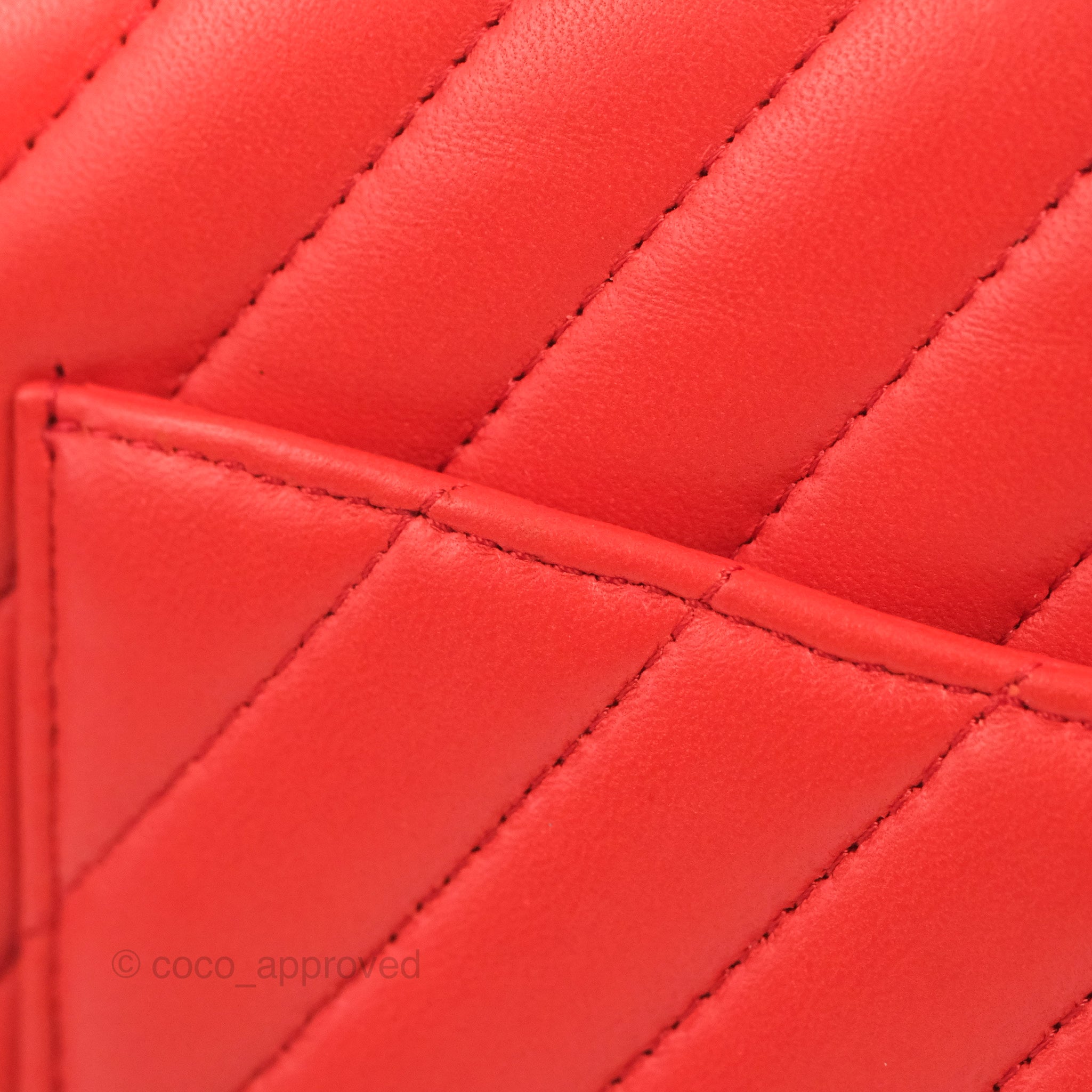 Chanel Classic Medium Flap Bag - Chevron Red Lambskin Leather with Gold Hardware | Luxury Designer Handbag for Women | Perfect for Date Night, Parties & Special Occasions