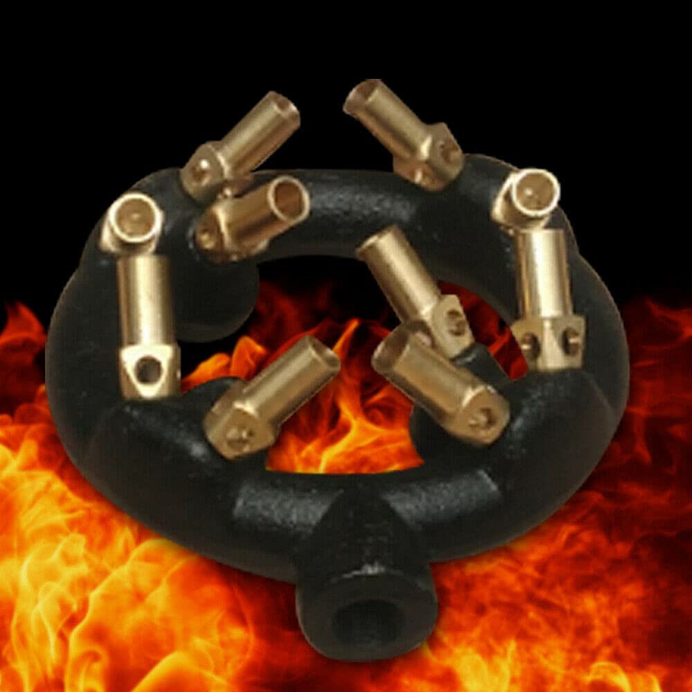 LOYALHEARTDY High-Power Natural Gas Jet Burner - Cast Iron Body with 10/20/23/32 Multi-Nozzle Tips - Perfect for Chinese Wok Cooking, Outdoor Grilling & Stir Frying - Ideal for Restaurants, Catering & Backyard BBQs