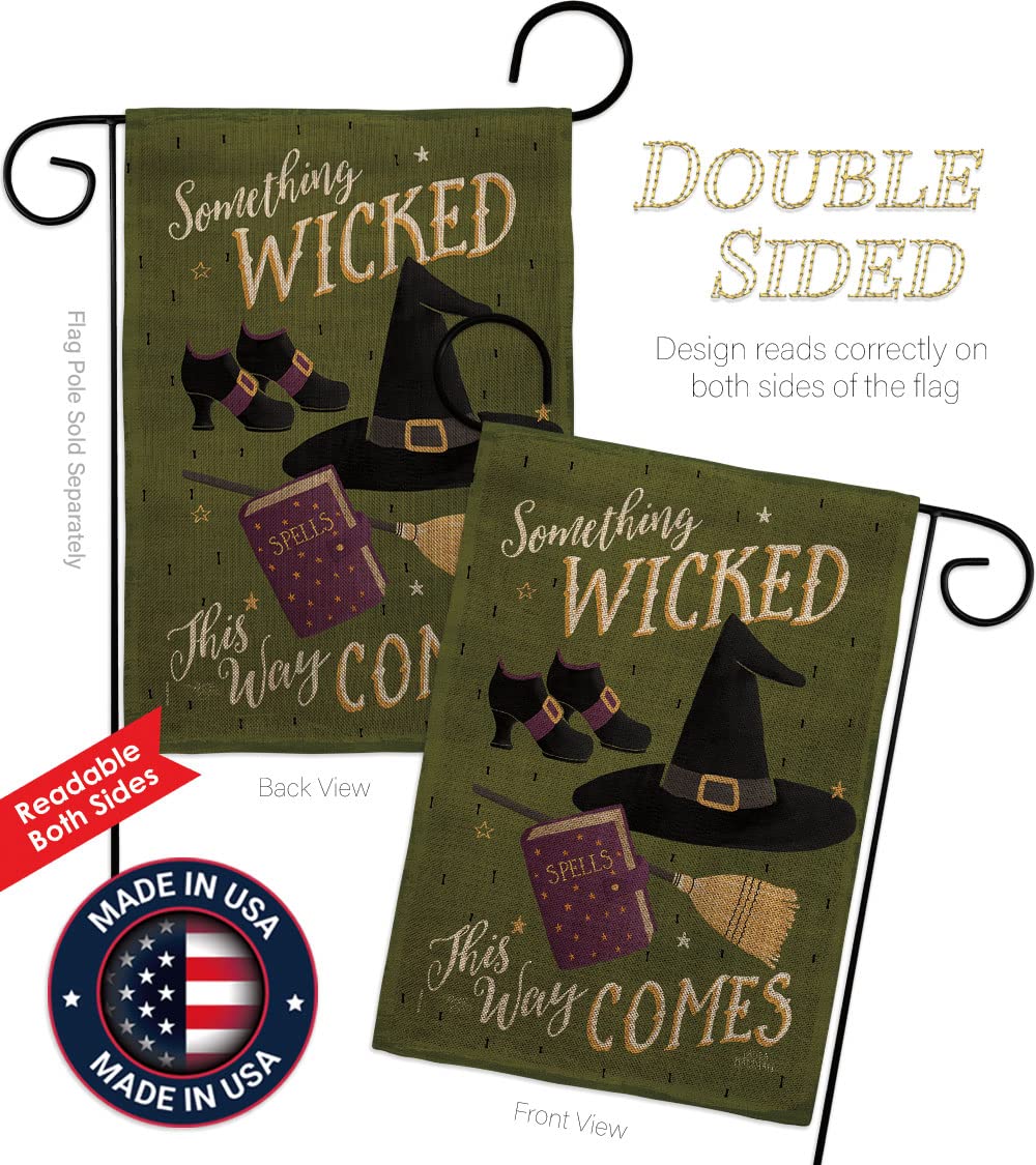 Halloween Garden Flag Set - Witch, Black Cat & Pumpkin Decor for Fall