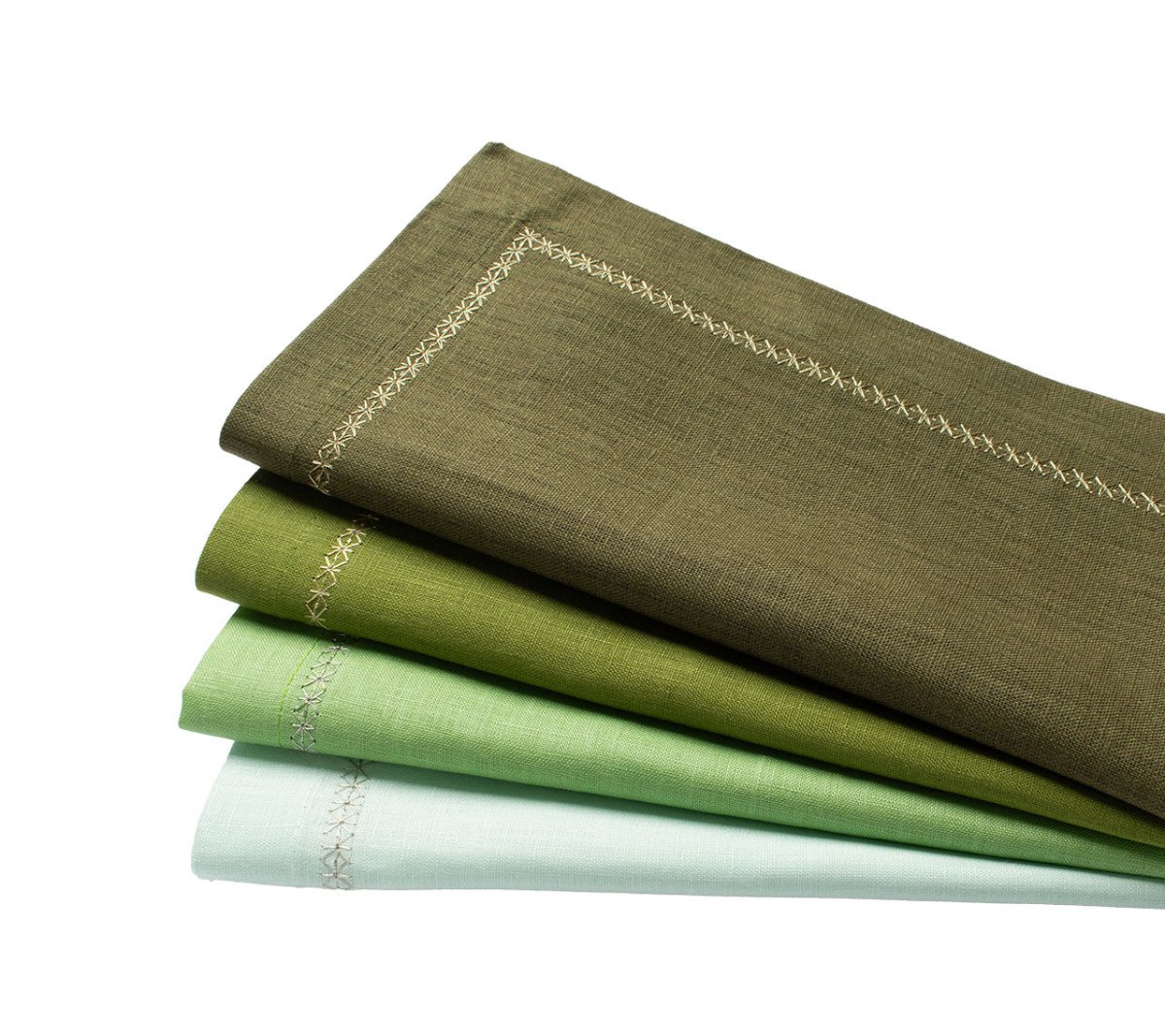 Eco-Friendly Classic Green Napkins Set of 4 - Premium Cotton Table Linens for Dinner Parties, Weddings & Everyday Use