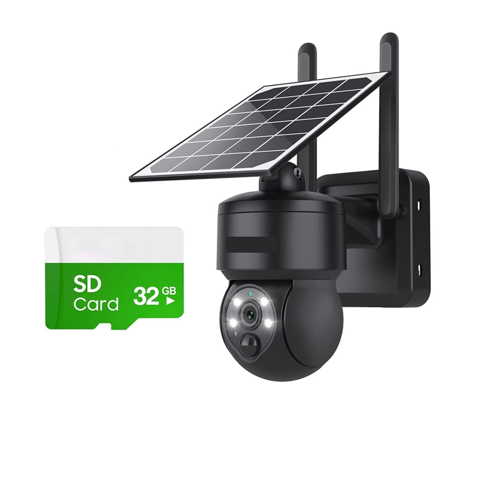 SilteD Solar Security Camera Outdoor - 3MP WIFI Wireless PTZ 4G SIM Solar Camera with Two-Way Audio & 32GB Storage - Weatherproof Battery Powered Surveillance for Home, Farm & Business Security (Black)