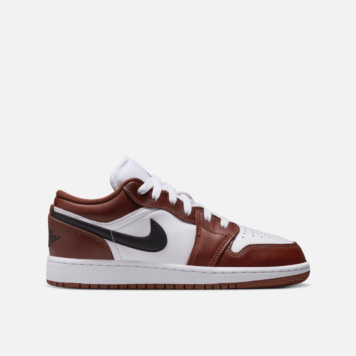 AIR JORDAN 1 LOW SE (GS) Sneakers - White/Black/Dark Pony - Comfortable Basketball Shoes for Kids - Perfect for School, Sports & Casual Wear