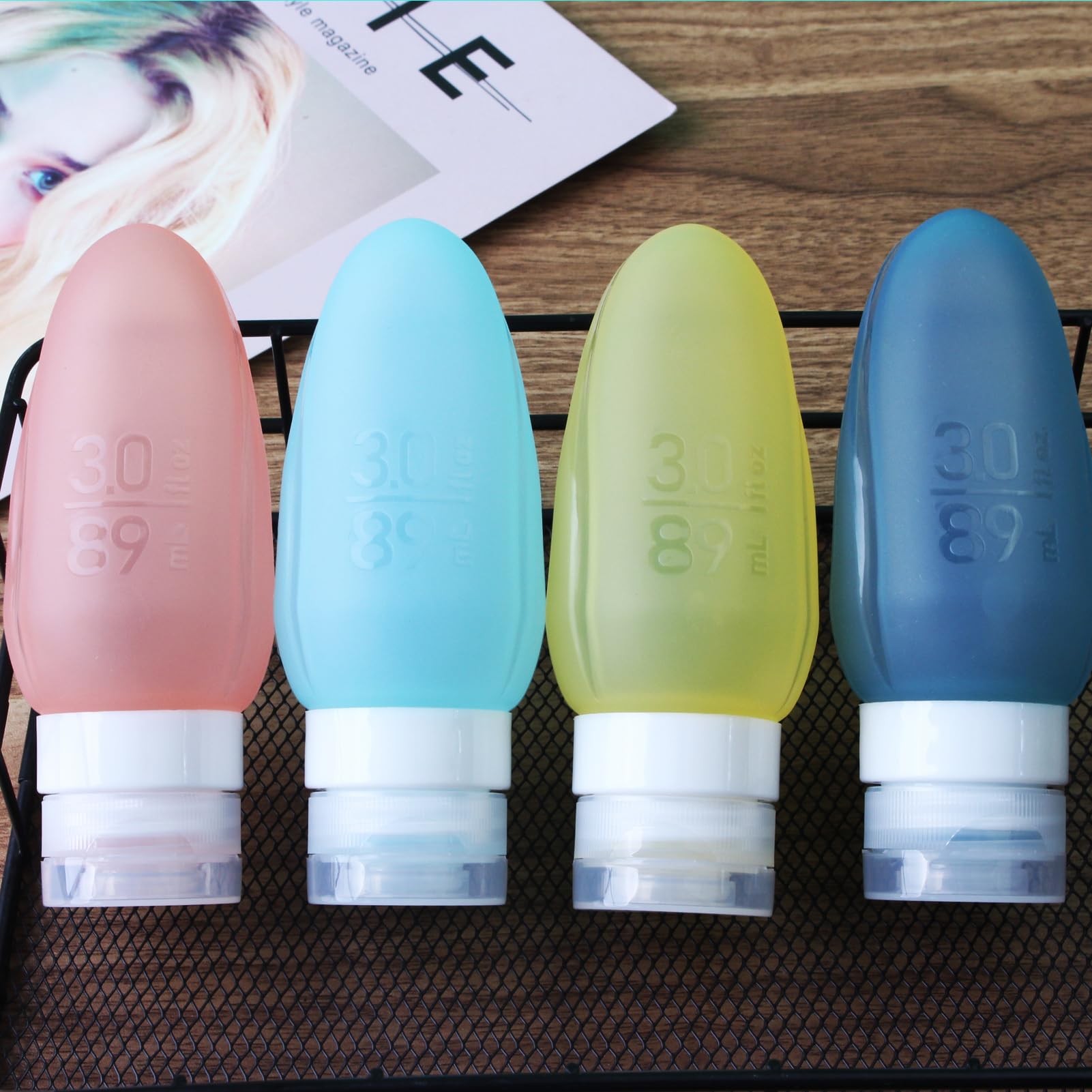 TSA Approved 3oz Leak Proof Silicone Travel Bottles for Toiletries - BPA Free, Squeezable & Translucent Portable Containers - Perfect for Cosmetics, Lotion & Shampoo - Ideal for Air Travel, Gym & Vacation (Yellow)