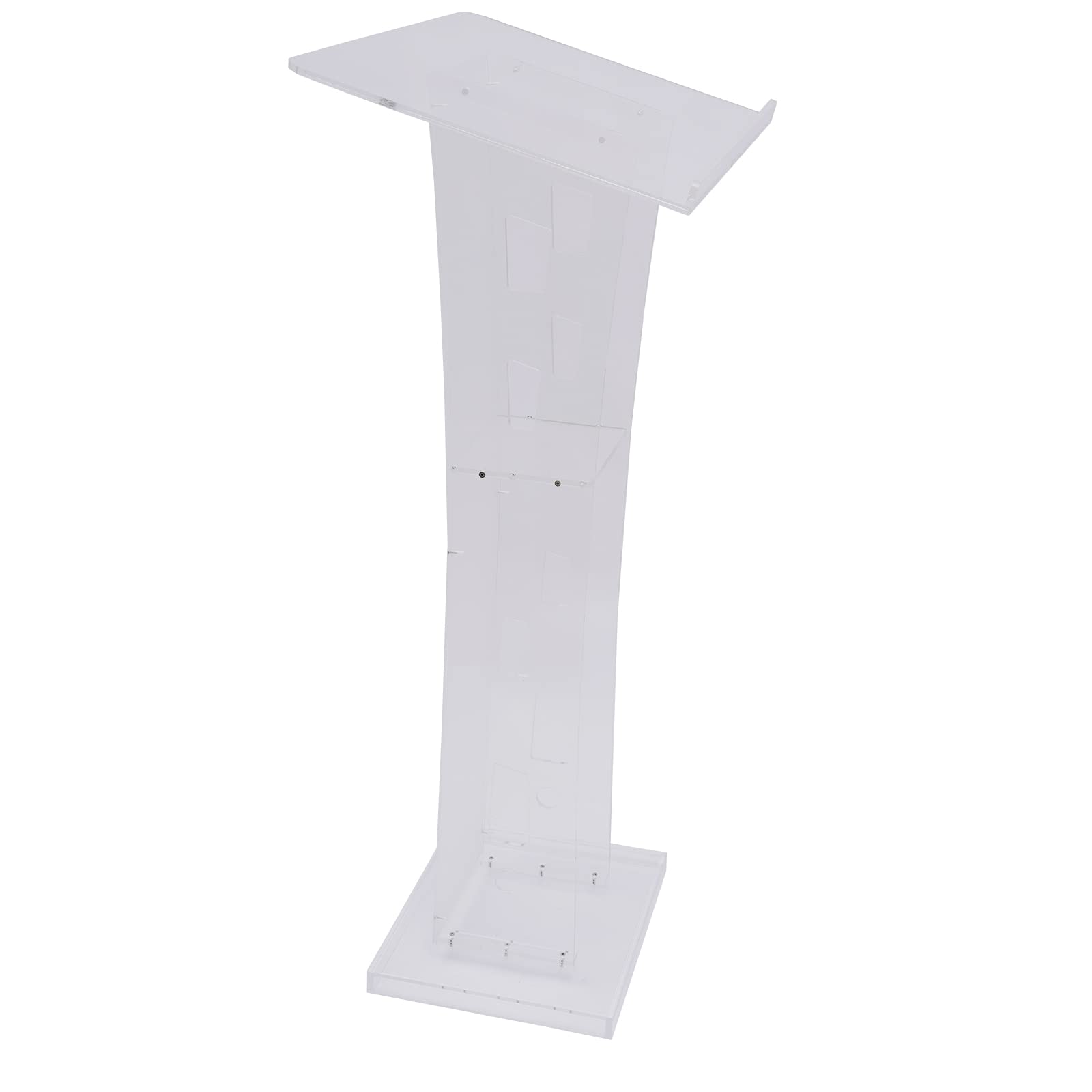 Acrylic Podium Stand with Wide Reading Surface - Clear Church Pulpit for Weddings, Ceremonies & Classrooms | Professional Lectern for Speeches, Presentations & Events