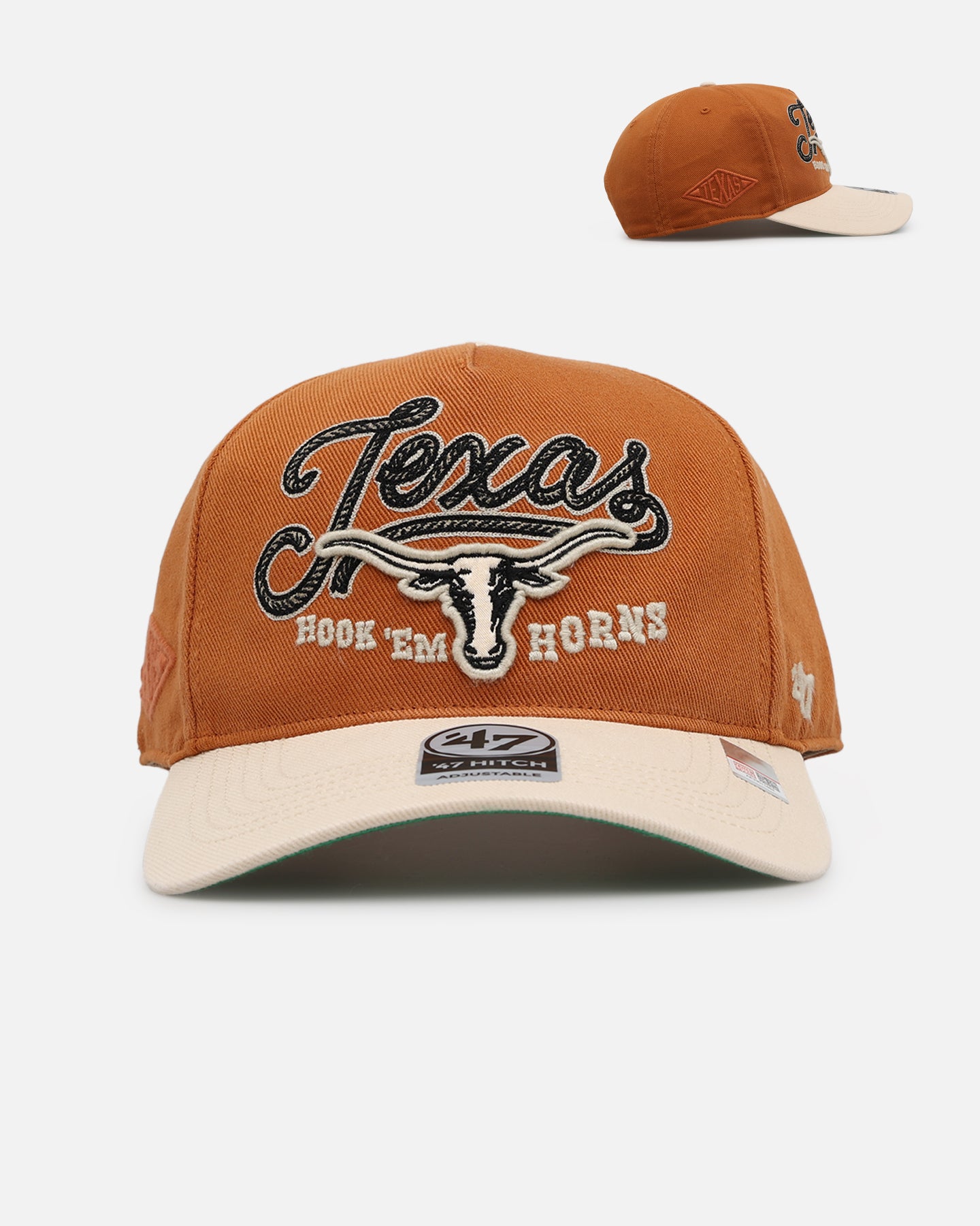 47 Brand Texas Longhorns NCAA Trophy Case Premium Hitch Snapback Cap - Burnt Orange Adjustable Hat for College Football Fans & Sports Enthusiasts - Perfect for Game Day, Tailgating and Fan Collections