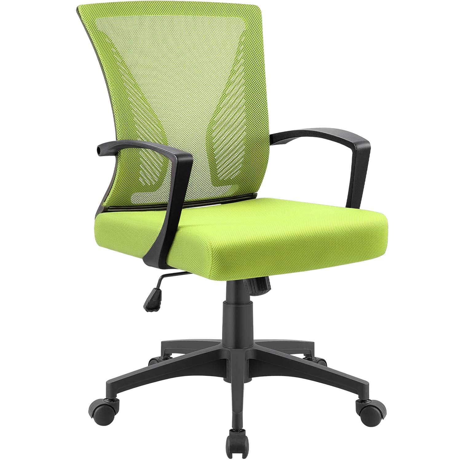 Ergonomic Mesh Office Chair with Lumbar Support - Mid Back Swivel Rolling Computer Desk Chair for Home & Office, Adjustable Armrests - Cyan (Perfect for Long Work Hours & Gaming Sessions)