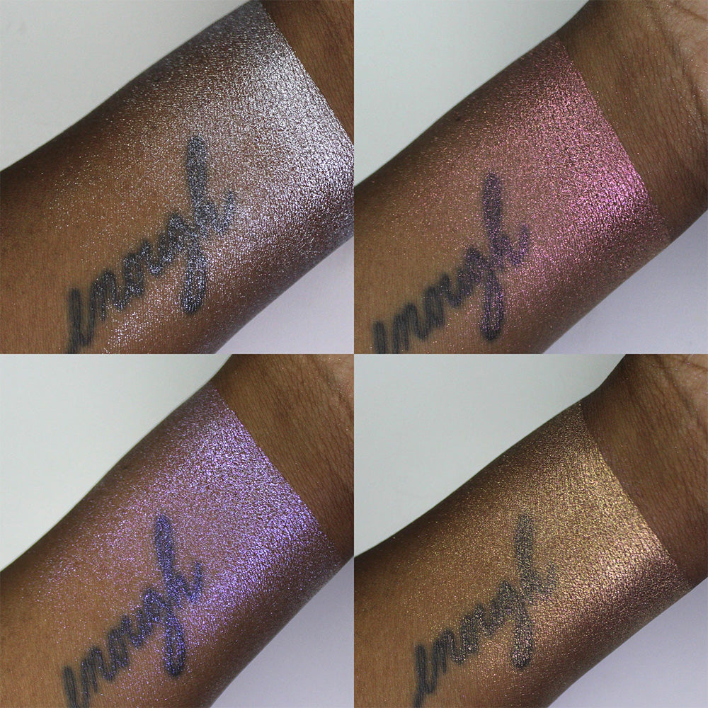 Blend Bunny Cosmetics Little Miss 'She Never Misses' Simply Put Highlighter Quad - Vegan & Cruelty-Free Makeup Palette for Glowing Cheeks - Perfect for Everyday Wear & Special Occasions