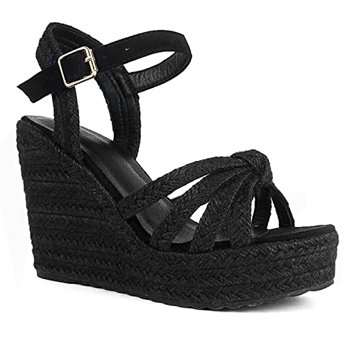 mikarka Women's Platform Ankle Strap Sandals - Open Toe Espadrille Wedge Summer Shoes for Casual Wear | Beach, Vacation & Everyday Comfort