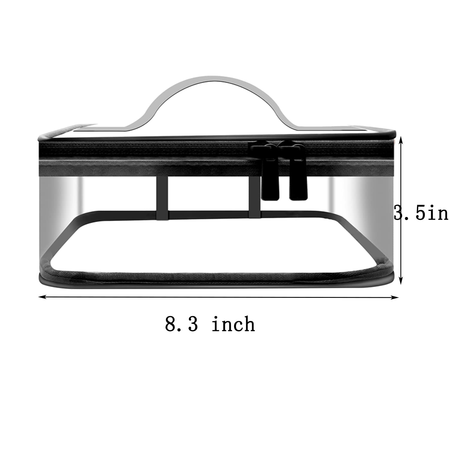 Clear Makeup Bags 2-Pack - Transparent Cosmetic Organizer for Travel & Daily Use - Waterproof Toiletry Pouch for Makeup Brushes, Skincare, Jewelry & Essentials (Black)