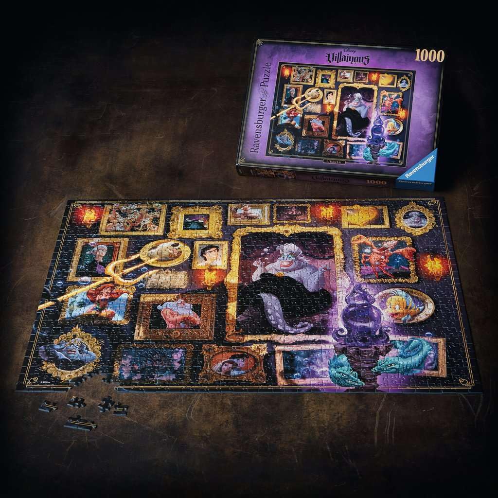 Ravensburger Disney Villainous Ursula 1000-Piece Adult Jigsaw Puzzle - 15027 | Perfect for Family Game Nights, Disney Fans & Puzzle Enthusiasts