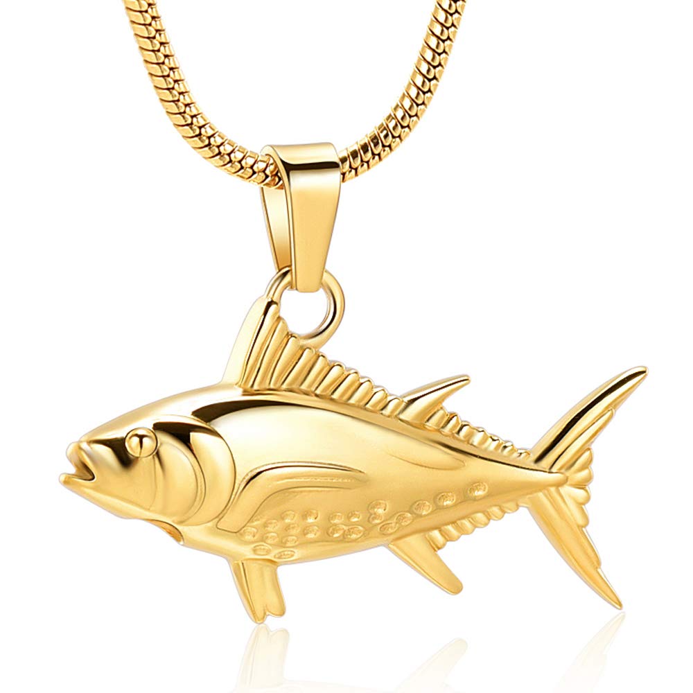 IMRSANL Cremation Jewelry - Memorial Ashes Necklace for Men & Women - Shark Fish Urn Pendant for Human & Pet Ashes - Keepsake Jewelry for Loved Ones - Perfect for Memorial Services & Everyday Remembrance