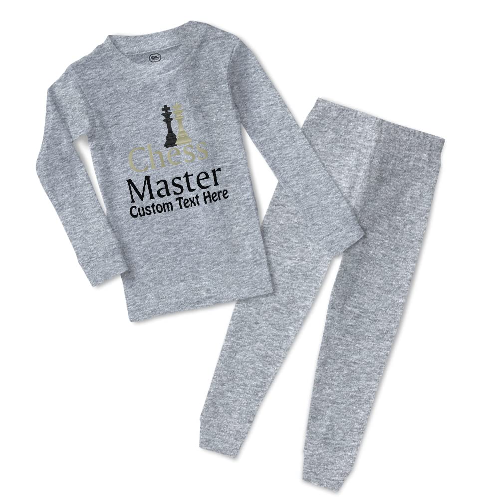 Custom Cotton Toddler Pajamas for Boys & Girls - Chess Master Sports Theme | Snug Fit Sleepwear for Kids | Perfect for Bedtime, Lounging & Chess-Themed Parties
